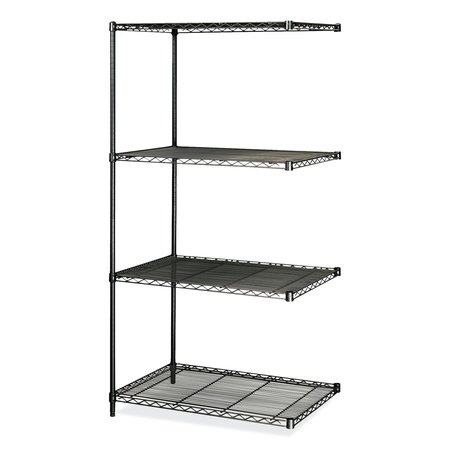 SAFCO Industrial Add-On Unit, Four-Shelf, 36w x 24d x 72h, Steel, Black 5289BL